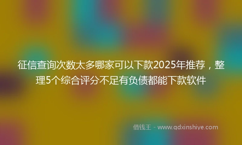 征信查询次数太多哪家可以下款2025年推荐,整理5个综合评分不足有负债都能下款软件