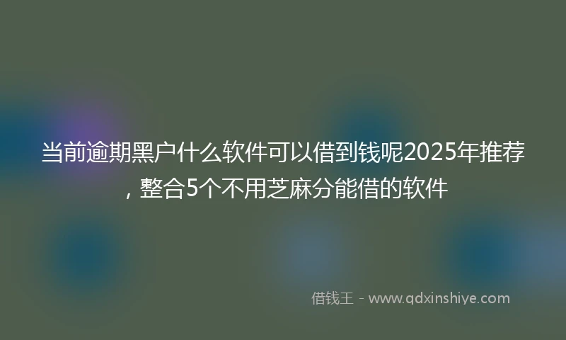 当前逾期黑户什么软件可以借到钱呢2025年推荐，整合5个不用芝麻分能借的软件