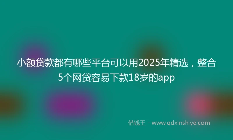 小额贷款都有哪些平台可以用2025年精选，整合5个网贷容易下款18岁的app