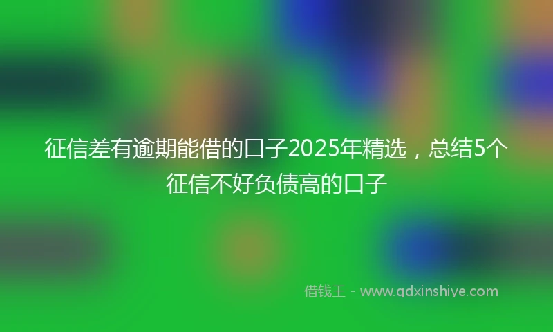 征信差有逾期能借的口子2025年精选，总结5个征信不好负债高的口子