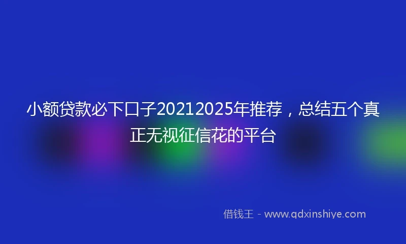 小额贷款必下口子20212025年推荐，总结五个真正无视征信花的平台