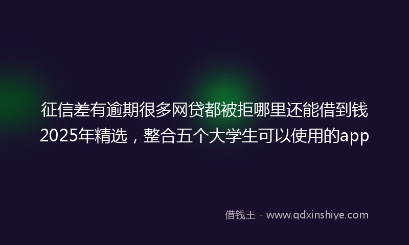 征信差有逾期很多网贷都被拒哪里还能借到钱2025年精选，整合五个大学生可以使用的app