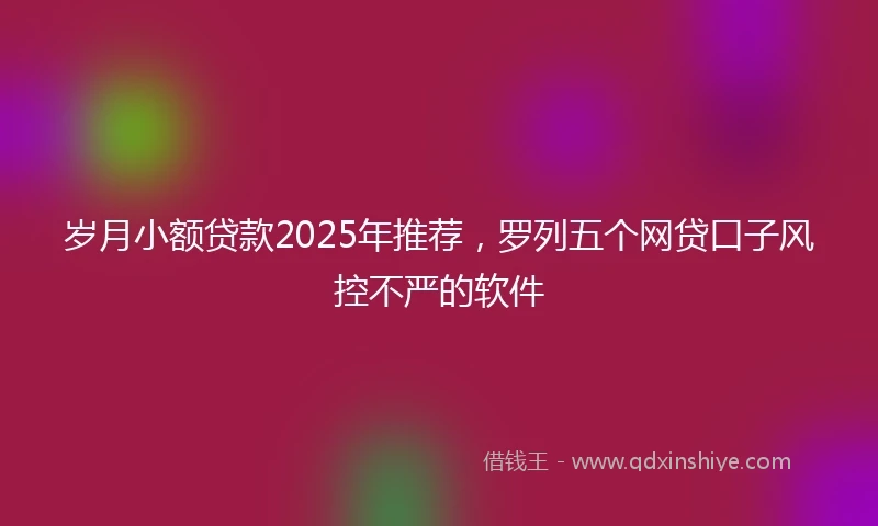 岁月小额贷款2025年推荐，罗列五个网贷口子风控不严的软件