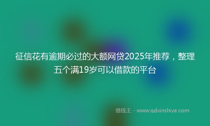 征信花有逾期必过的大额网贷2025年推荐,整理五个满19岁可以借款的平台