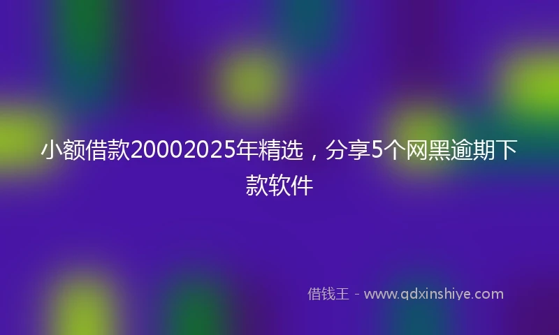 小额借款20002025年精选，分享5个网黑逾期下款软件