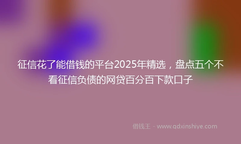 征信花了能借钱的平台2025年精选,盘点五个不看征信负债的网贷百分百下款口子
