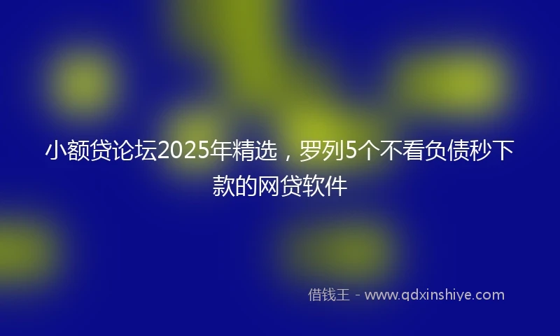 小额贷论坛2025年精选，罗列5个不看负债秒下款的网贷软件