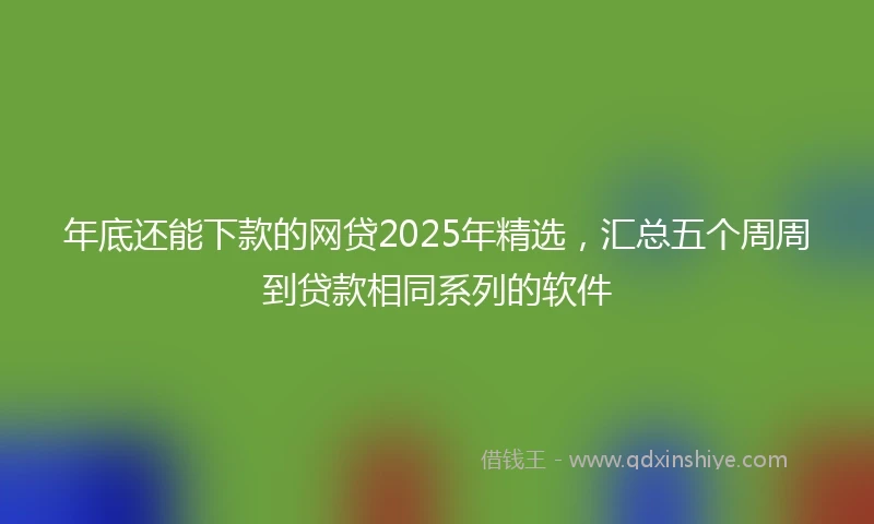 年底还能下款的网贷2025年精选，汇总五个周周到贷款相同系列的软件