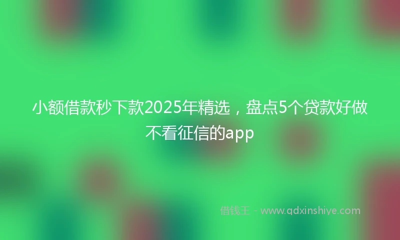 小额借款秒下款2025年精选，盘点5个贷款好做不看征信的app