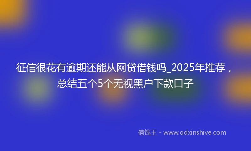 征信很花有逾期还能从网贷借钱吗_2025年推荐，总结五个5个无视黑户下款口子