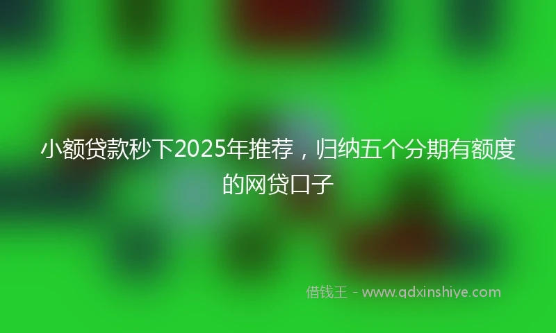 小额贷款秒下2025年推荐，归纳五个分期有额度的网贷口子