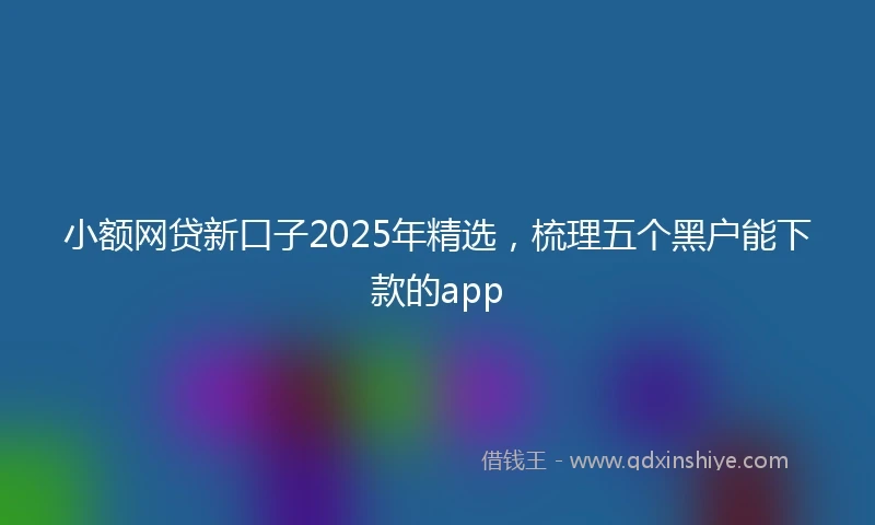 小额网贷新口子2025年精选，梳理五个黑户能下款的app