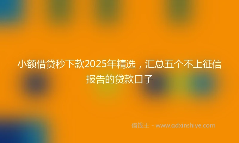 小额借贷秒下款2025年精选，汇总五个不上征信报告的贷款口子
