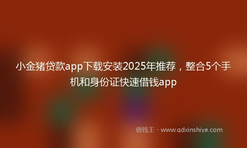 小金猪贷款app下载安装2025年推荐，整合5个手机和身份证快速借钱app