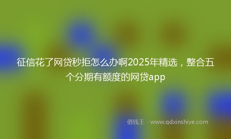 征信花了网贷秒拒怎么办啊2025年精选，整合五个分期有额度的网贷app