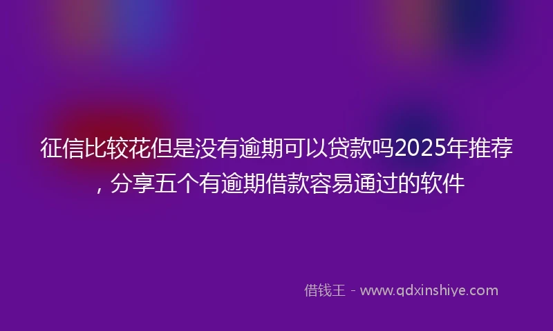 征信比较花但是没有逾期可以贷款吗2025年推荐,分享五个有逾期借款容易通过的软件