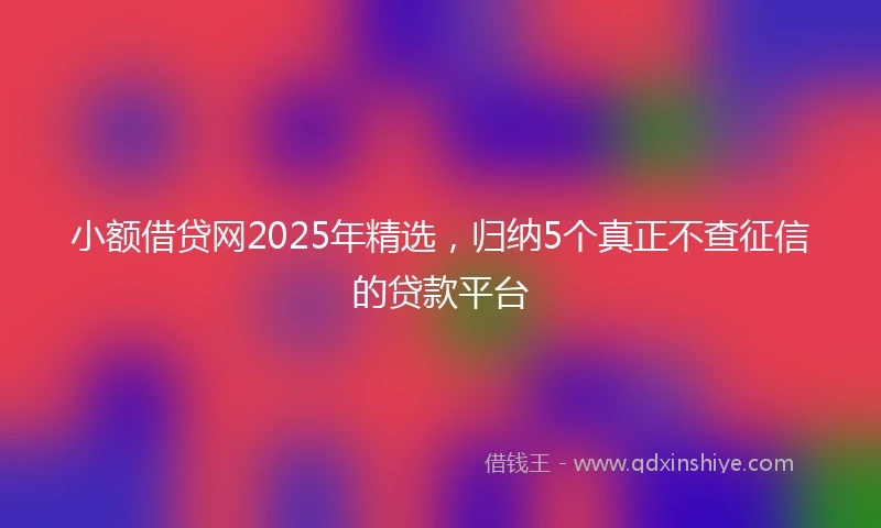 小额借贷网2025年精选，归纳5个真正不查征信的贷款平台