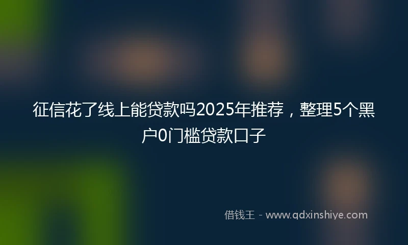 征信花了线上能贷款吗2025年推荐,整理5个黑户0门槛贷款口子