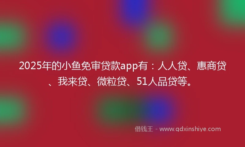 2025年的小鱼免审贷款app有：人人贷、惠商贷、我来贷、微粒贷、51人品贷等。