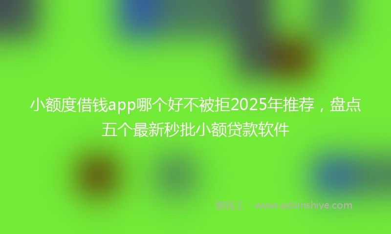 小额度借钱app哪个好不被拒2025年推荐，盘点五个最新秒批小额贷款软件
