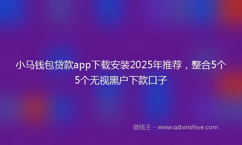 小马钱包贷款app下载安装2025年推荐，整合5个5个无视黑户下款口子