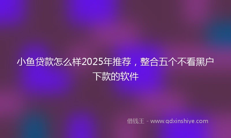 小鱼贷款怎么样2025年推荐，整合五个不看黑户下款的软件
