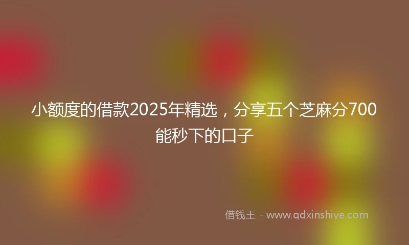 小额度的借款2025年精选，分享五个芝麻分700能秒下的口子