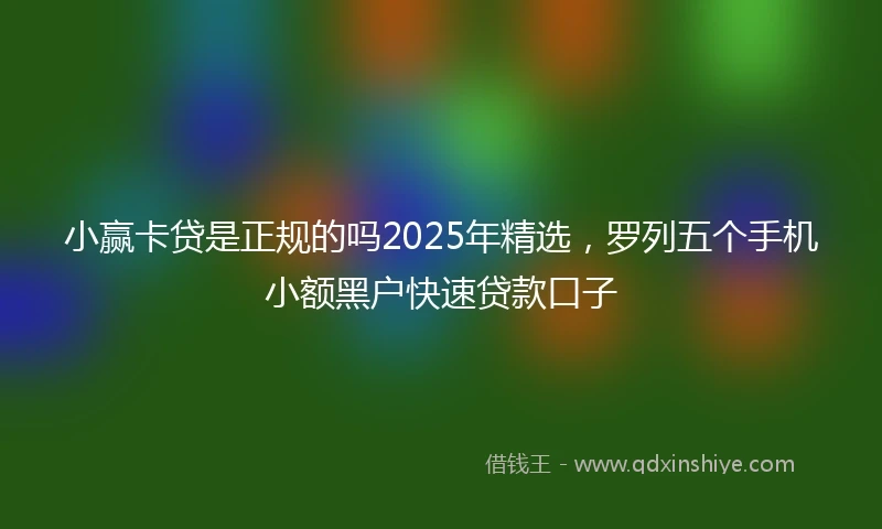 小赢卡贷是正规的吗2025年精选，罗列五个手机小额黑户快速贷款口子