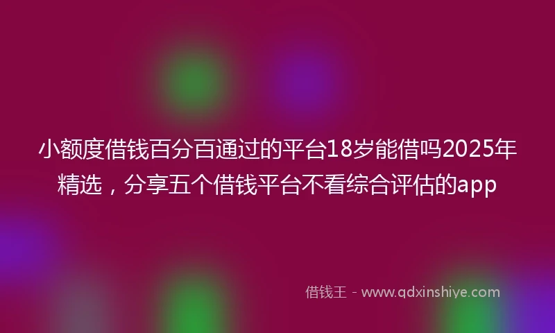 小额度借钱百分百通过的平台18岁能借吗2025年精选，分享五个借钱平台不看综合评估的app