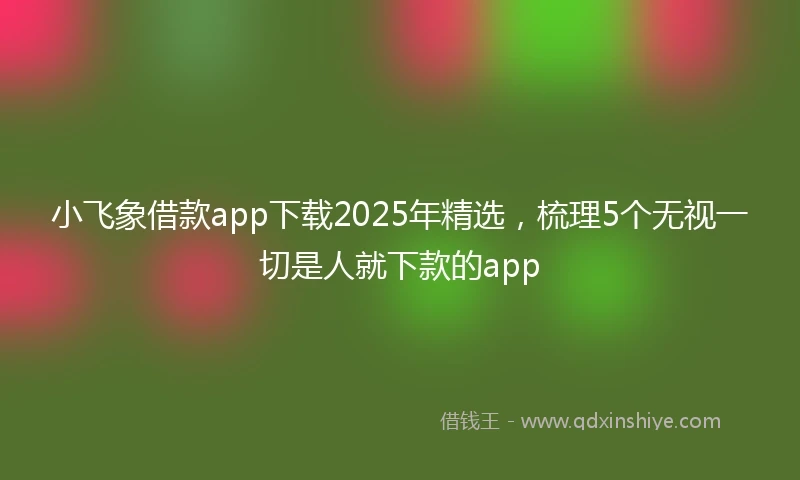 小飞象借款app下载2025年精选，梳理5个无视一切是人就下款的app