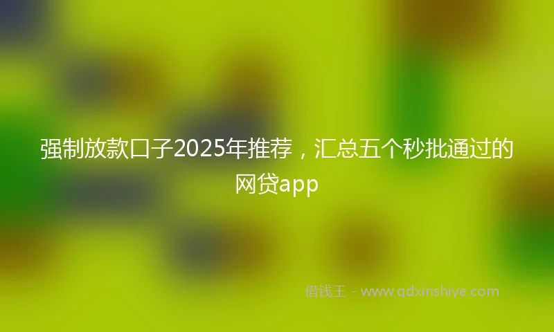 强制放款口子2025年推荐，汇总五个秒批通过的网贷app