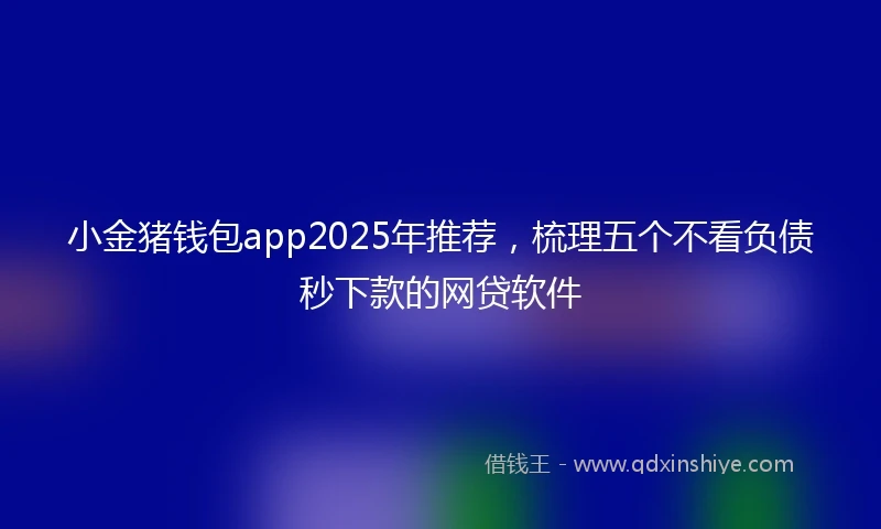 小金猪钱包app2025年推荐，梳理五个不看负债秒下款的网贷软件