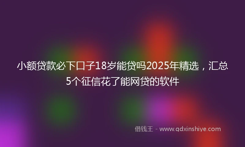 小额贷款必下口子18岁能贷吗2025年精选，汇总5个征信花了能网贷的软件