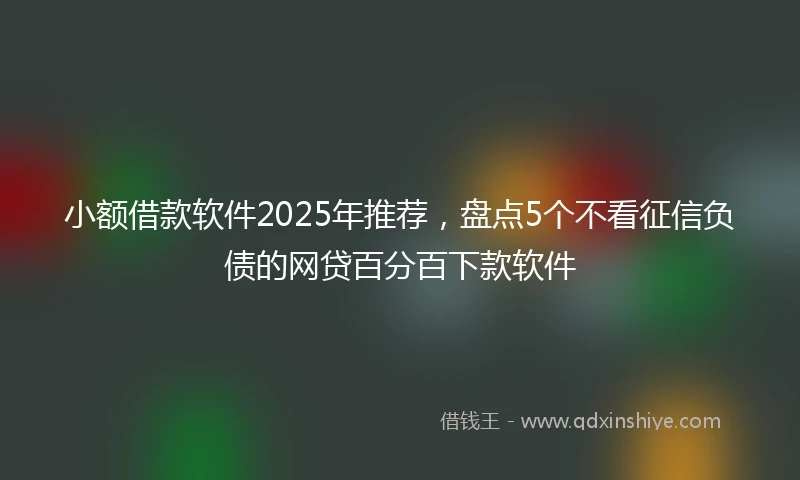 小额借款软件2025年推荐，盘点5个不看征信负债的网贷百分百下款软件
