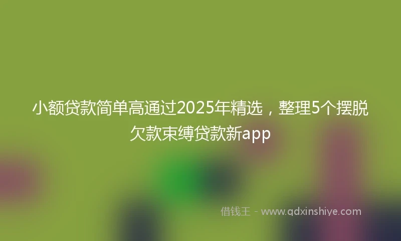 小额贷款简单高通过2025年精选，整理5个摆脱欠款束缚贷款新app