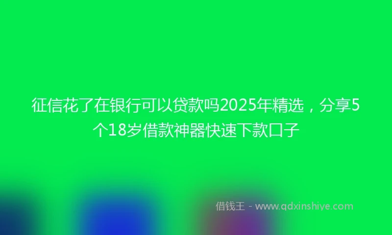 征信花了在银行可以贷款吗2025年精选，分享5个18岁借款神器快速下款口子