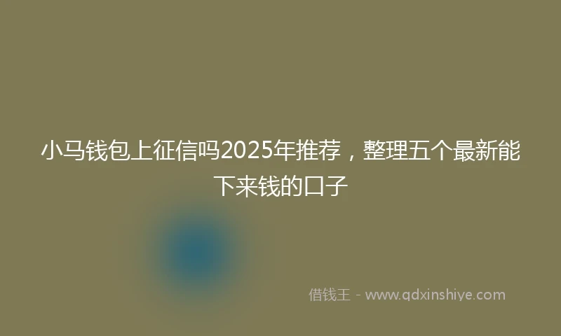 小马钱包上征信吗2025年推荐，整理五个最新能下来钱的口子