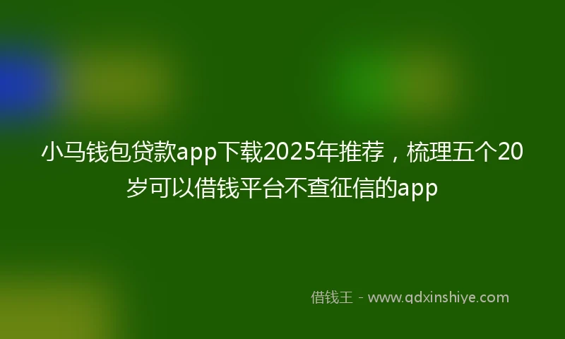 小马钱包贷款app下载2025年推荐，梳理五个20岁可以借钱平台不查征信的app