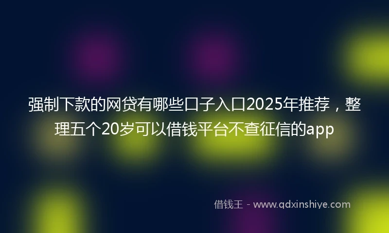 强制下款的网贷有哪些口子入口2025年推荐，整理五个20岁可以借钱平台不查征信的app