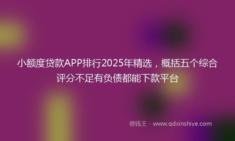 小额度贷款APP排行2025年精选，概括五个综合评分不足有负债都能下款平台