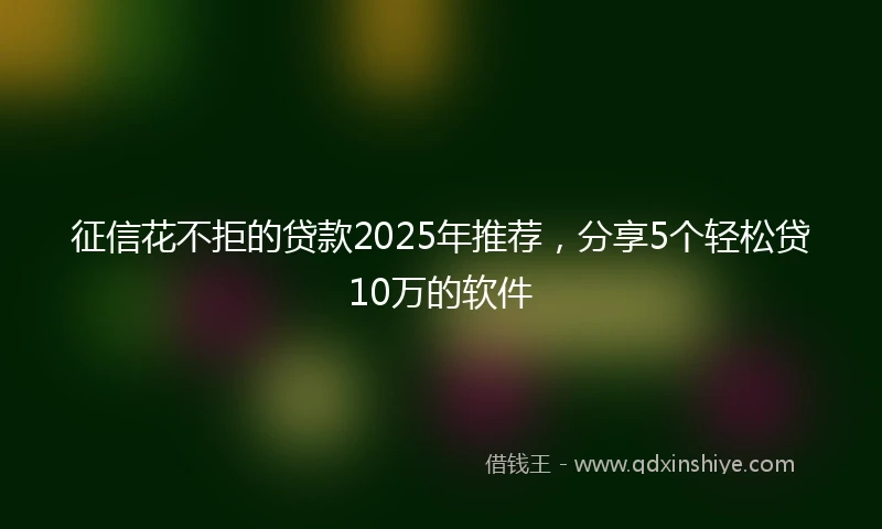 征信花不拒的贷款2025年推荐，分享5个轻松贷10万的软件