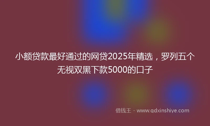 小额贷款最好通过的网贷2025年精选，罗列五个无视双黑下款5000的口子