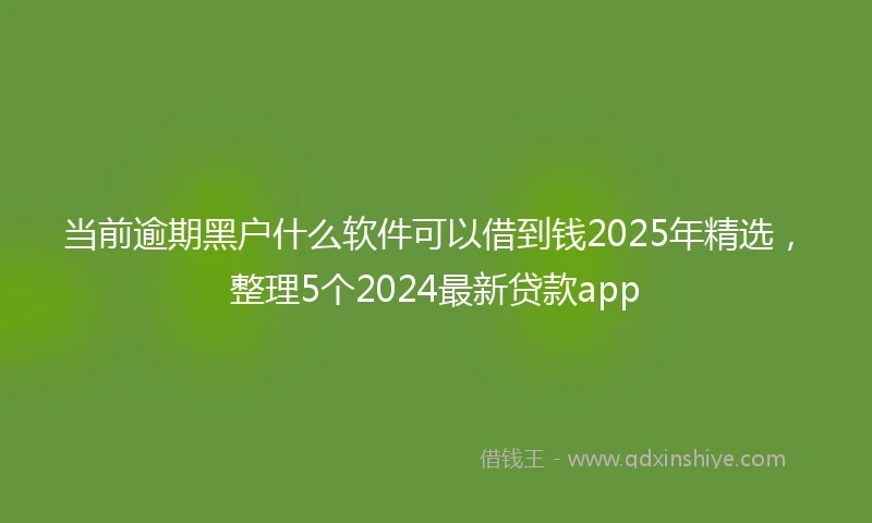 当前逾期黑户什么软件可以借到钱2025年精选，整理5个2024最新贷款app