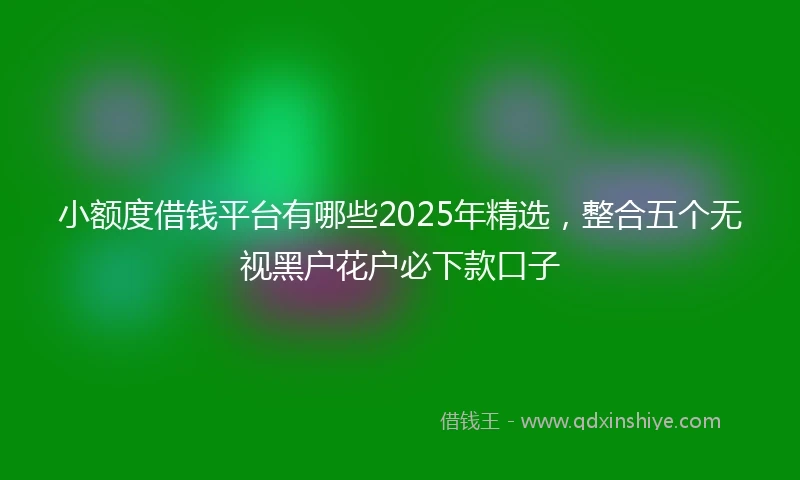小额度借钱平台有哪些2025年精选，整合五个无视黑户花户必下款口子