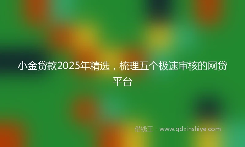 小金贷款2025年精选，梳理五个极速审核的网贷平台