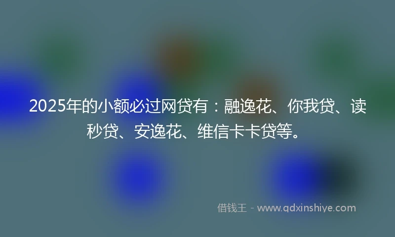 2025年的小额必过网贷有：融逸花、你我贷、读秒贷、安逸花、维信卡卡贷等。
