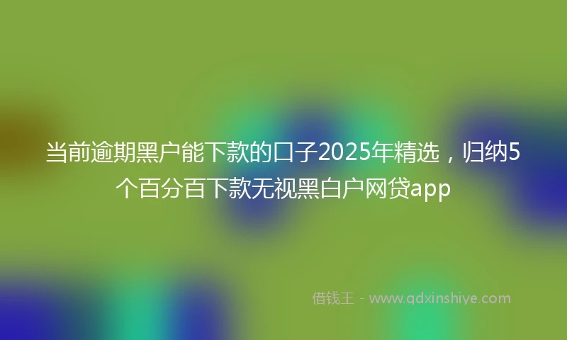 当前逾期黑户能下款的口子2025年精选，归纳5个百分百下款无视黑白户网贷app