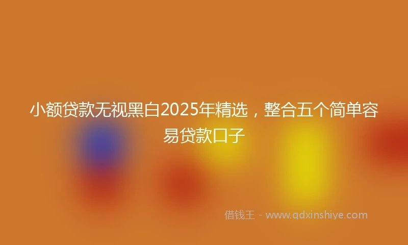 小额贷款无视黑白2025年精选，整合五个简单容易贷款口子