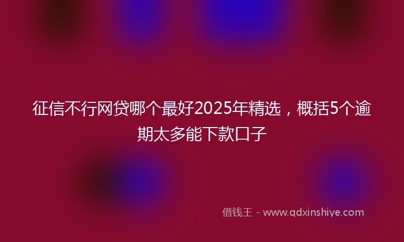 征信不行网贷哪个最好2025年精选，概括5个逾期太多能下款口子