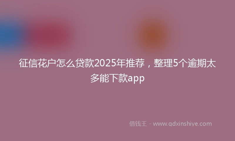 征信花户怎么贷款2025年推荐，整理5个逾期太多能下款app